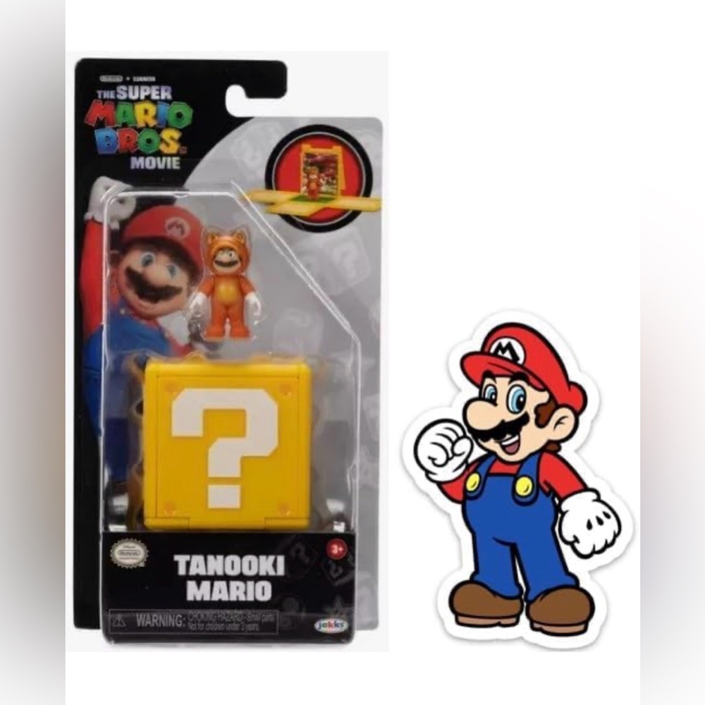 Super Mario Movie Tanooki Mario Mini Figure Brand New
